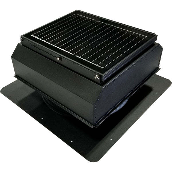 Attic Breeze UltraBreeze PRO 25W Self-Flashing solar attic fan, Textured Black