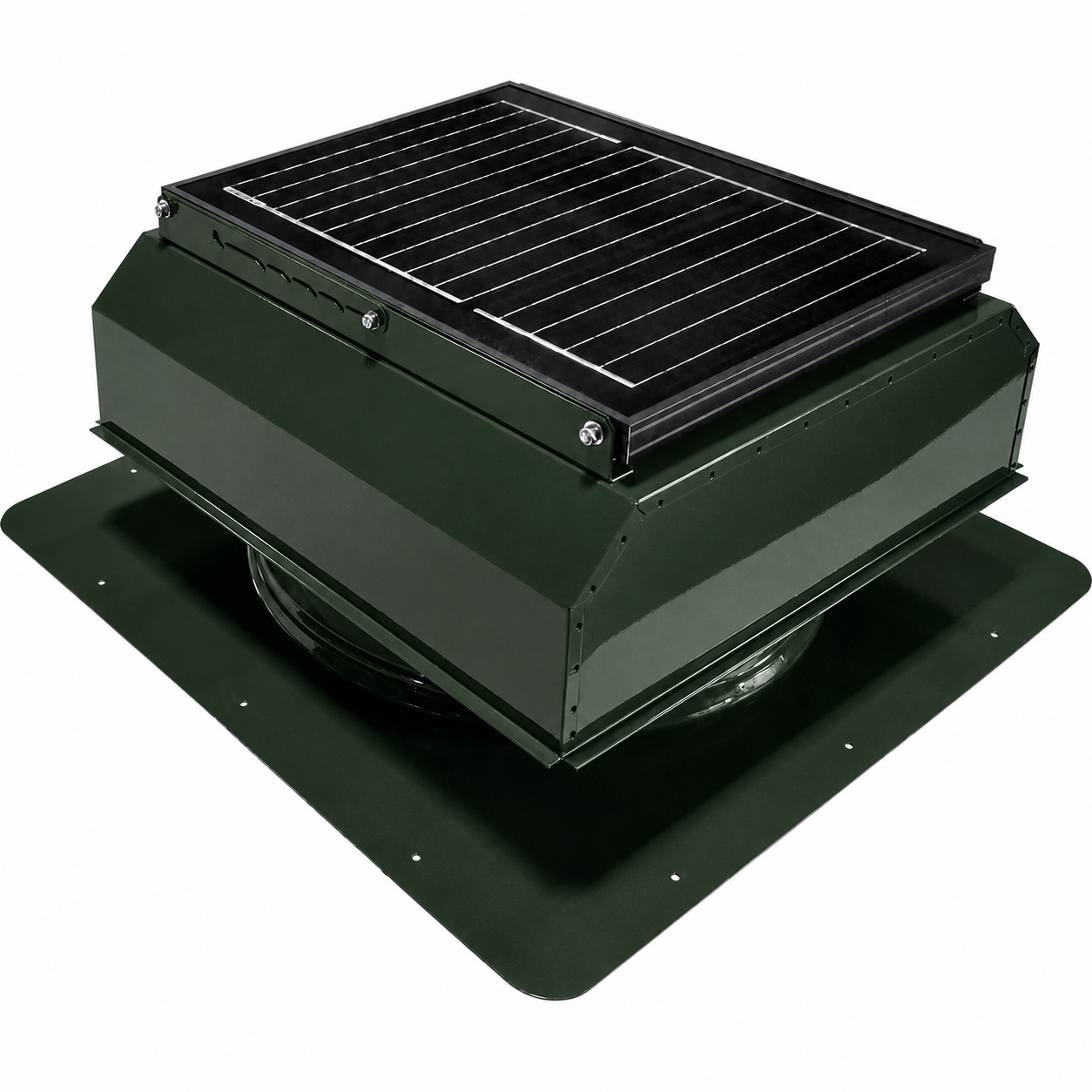 Attic Breeze UltraBreeze PRO 25W Self-Flashing solar attic fan, Classic Green