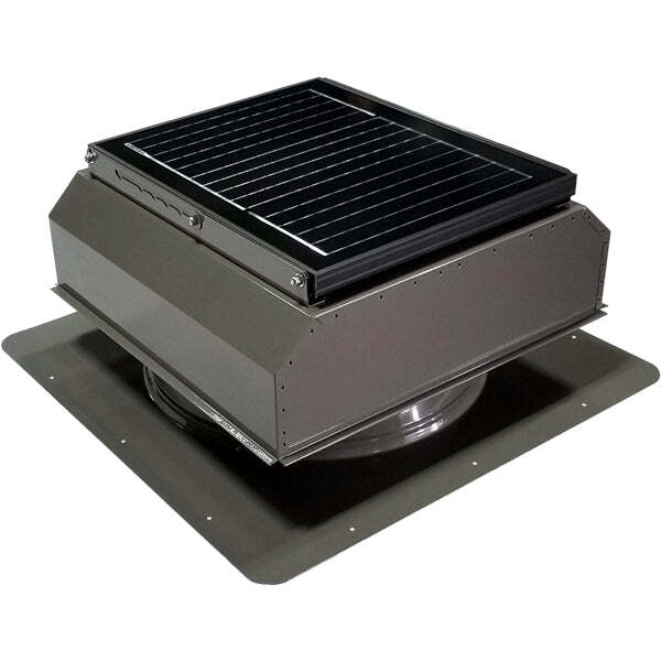 Attic Breeze UltraBreeze PRO 25W Self-Flashing solar attic fan, Weathered Gray