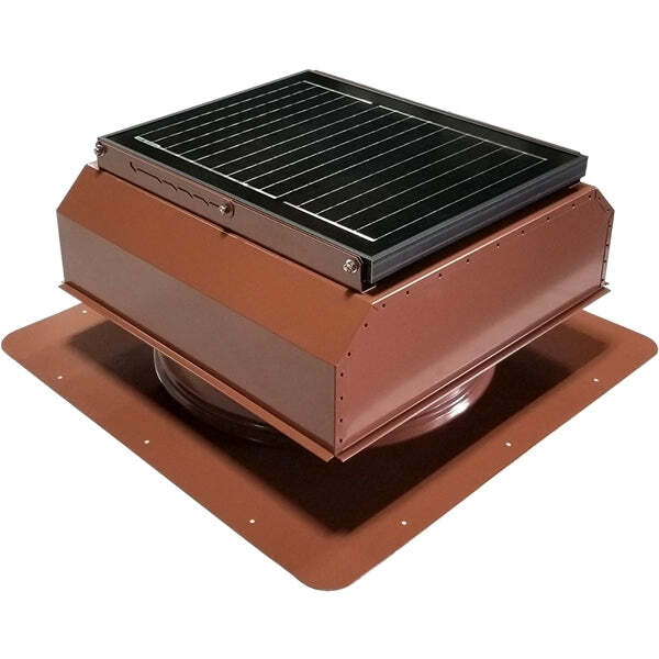 Attic Breeze UltraBreeze PRO 25W Self-Flashing solar attic fan, Hickory