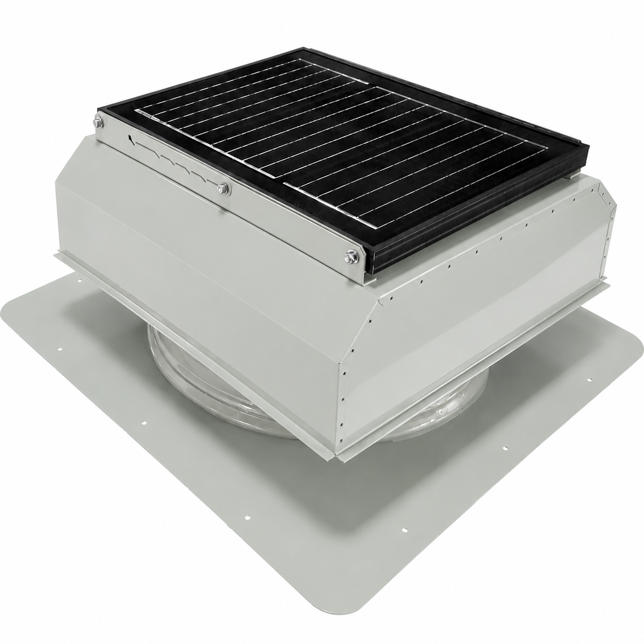 Attic Breeze UltraBreeze PRO 25W Self-Flashing solar attic fan, Anodized Silver