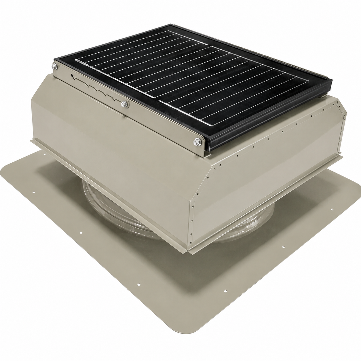 Attic Breeze UltraBreeze PRO 25W Self-Flashing solar attic fan, Sandstone