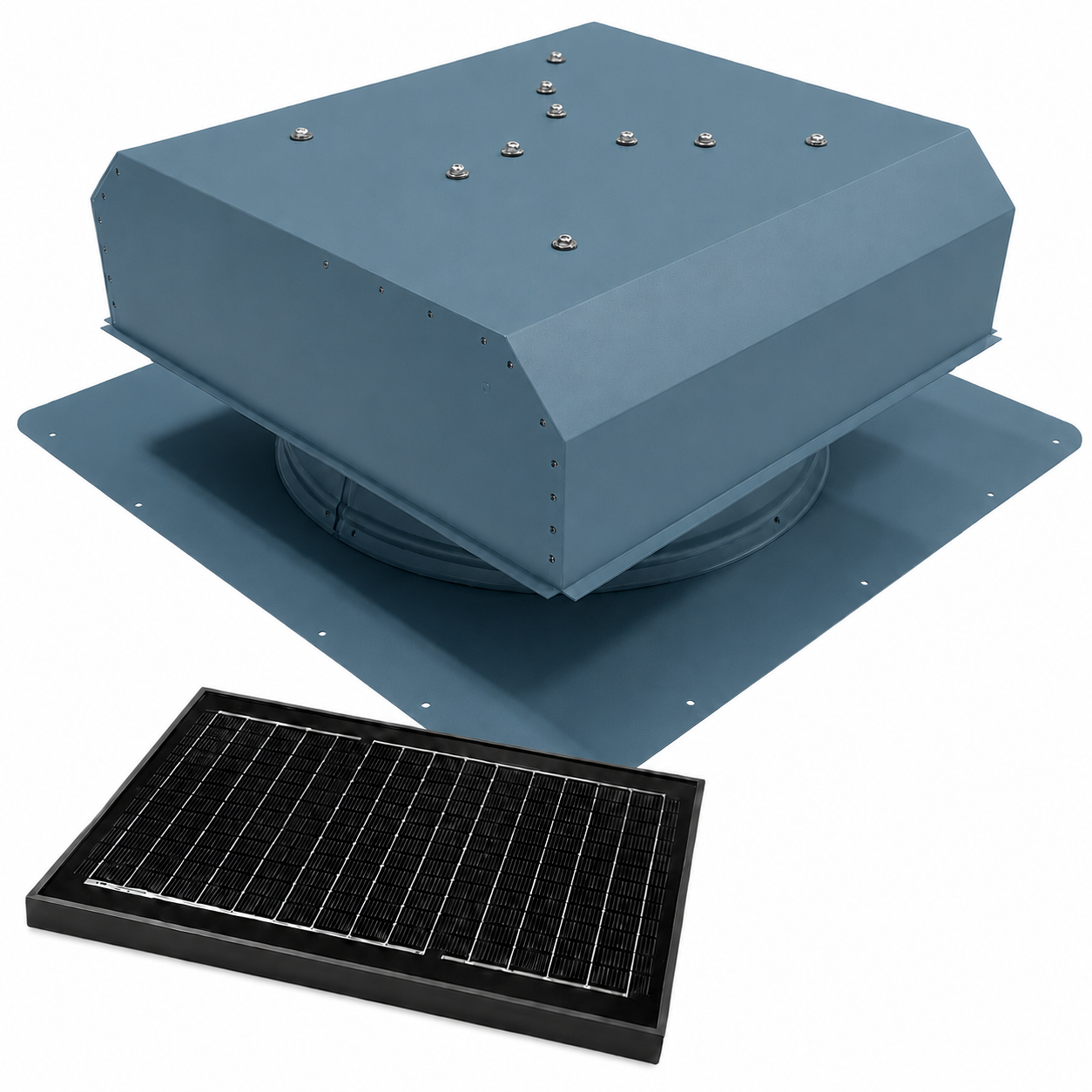 Attic Breeze UltraBreeze PRO 25W Self-Flashing solar attic fan, Hawaiian Blue