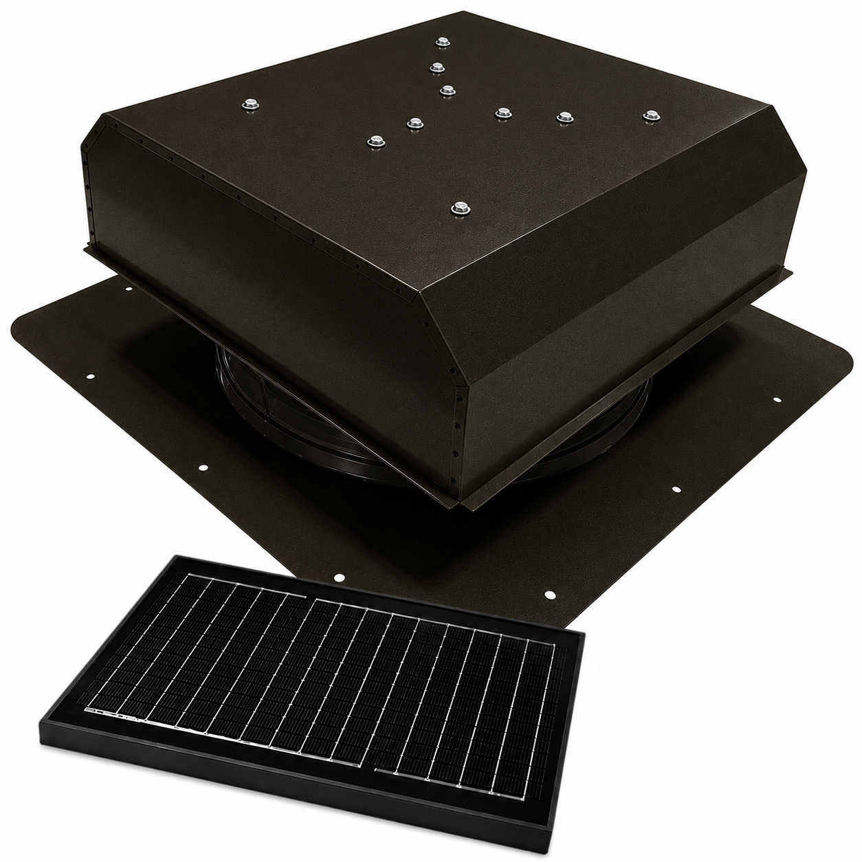 Attic Breeze UltraBreeze PRO 25W Self-Flashing solar attic fan, Bronze Brown
