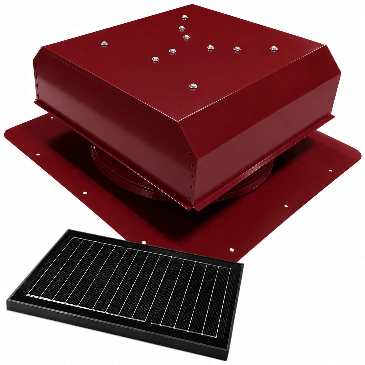 Attic Breeze UltraBreeze PRO 25W Self-Flashing solar attic fan, Brick Red