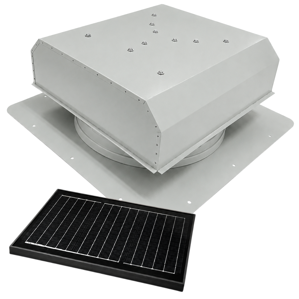 Attic Breeze UltraBreeze PRO 25W Self-Flashing solar attic fan, Anodized Silver