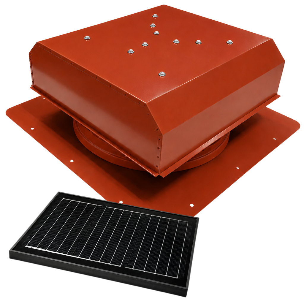 Attic Breeze UltraBreeze PRO 25W Self-Flashing solar attic fan, Terra Cotta