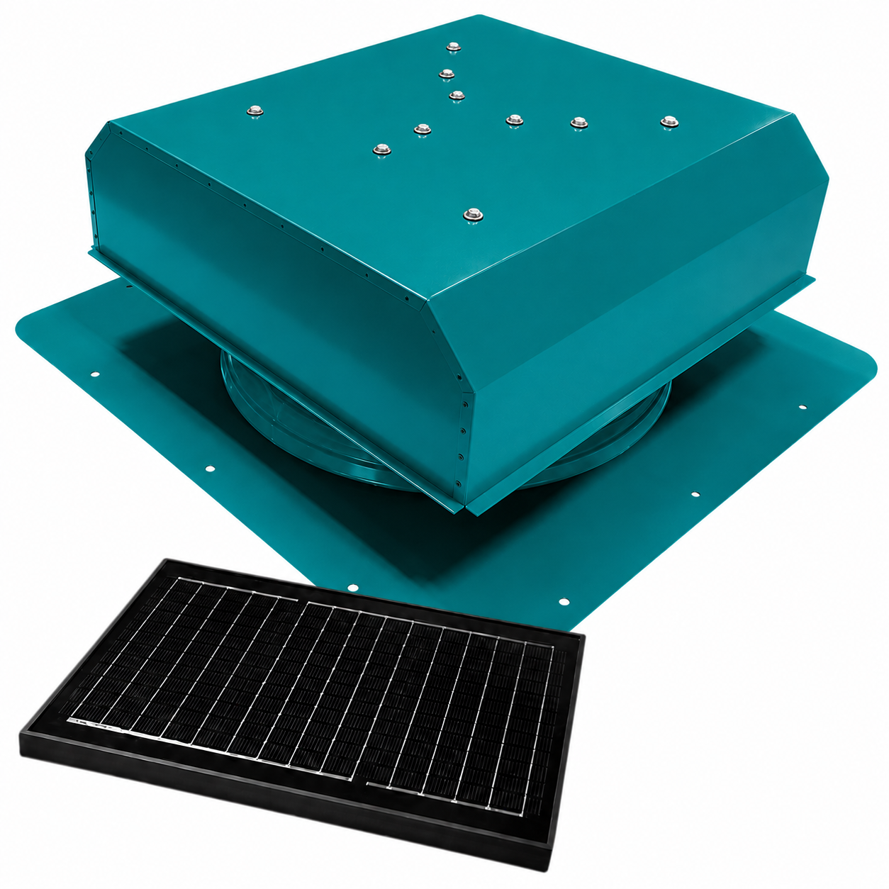 Attic Breeze UltraBreeze PRO 25W Self-Flashing solar attic fan, Turquoise