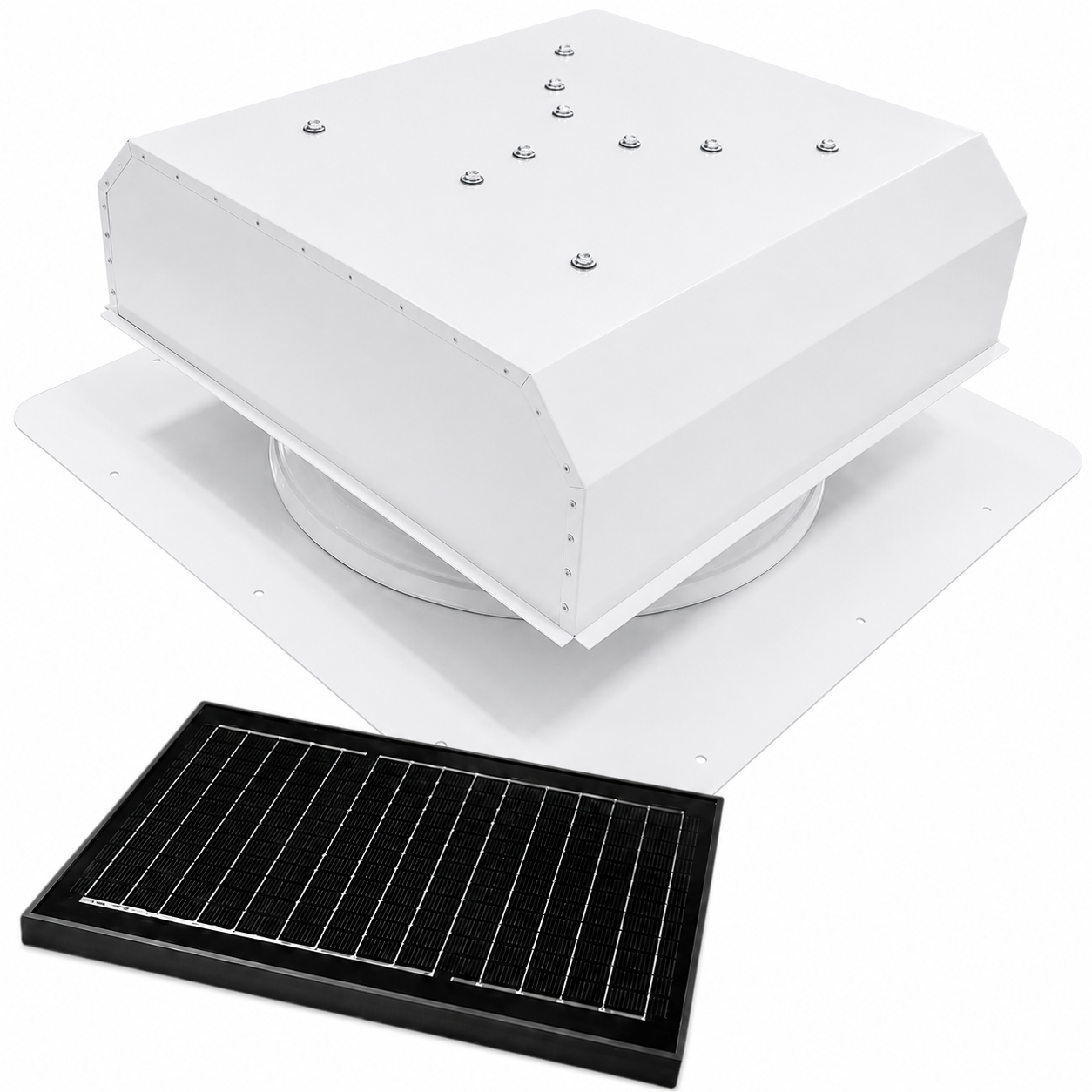 Attic Breeze UltraBreeze PRO 25W Self-Flashing solar attic fan, Polar White