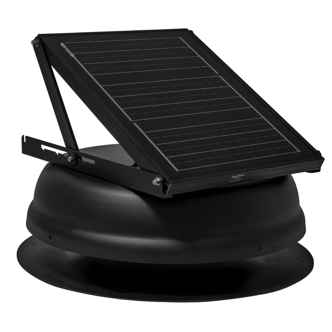 Attic Breeze AeroBreeze PRO 25W Self-Flashing solar attic fan, Textured Black
