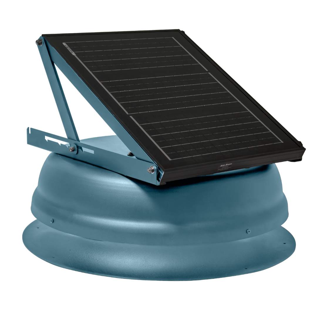 Attic Breeze AeroBreeze PRO 25W Self-Flashing solar attic fan, Hawaiian Blue