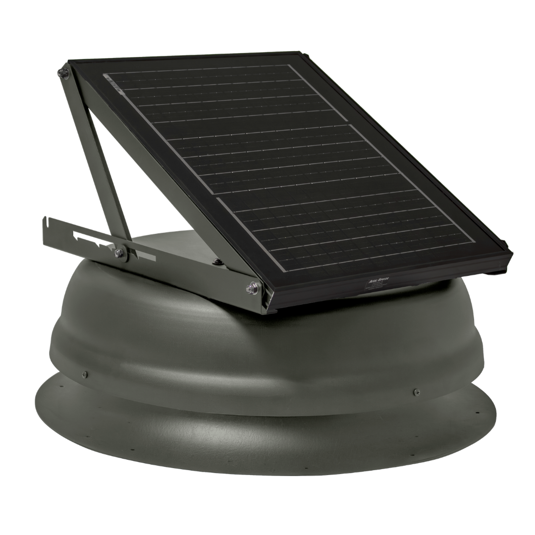 Attic Breeze AeroBreeze PRO 25W Self-Flashing solar attic fan, Weathered Gray