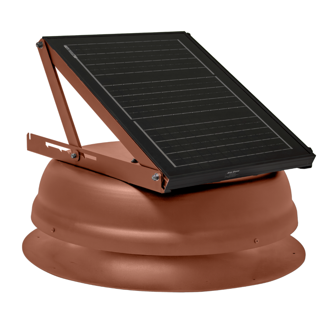 Attic Breeze AeroBreeze PRO 25W Self-Flashing solar attic fan, Hickory