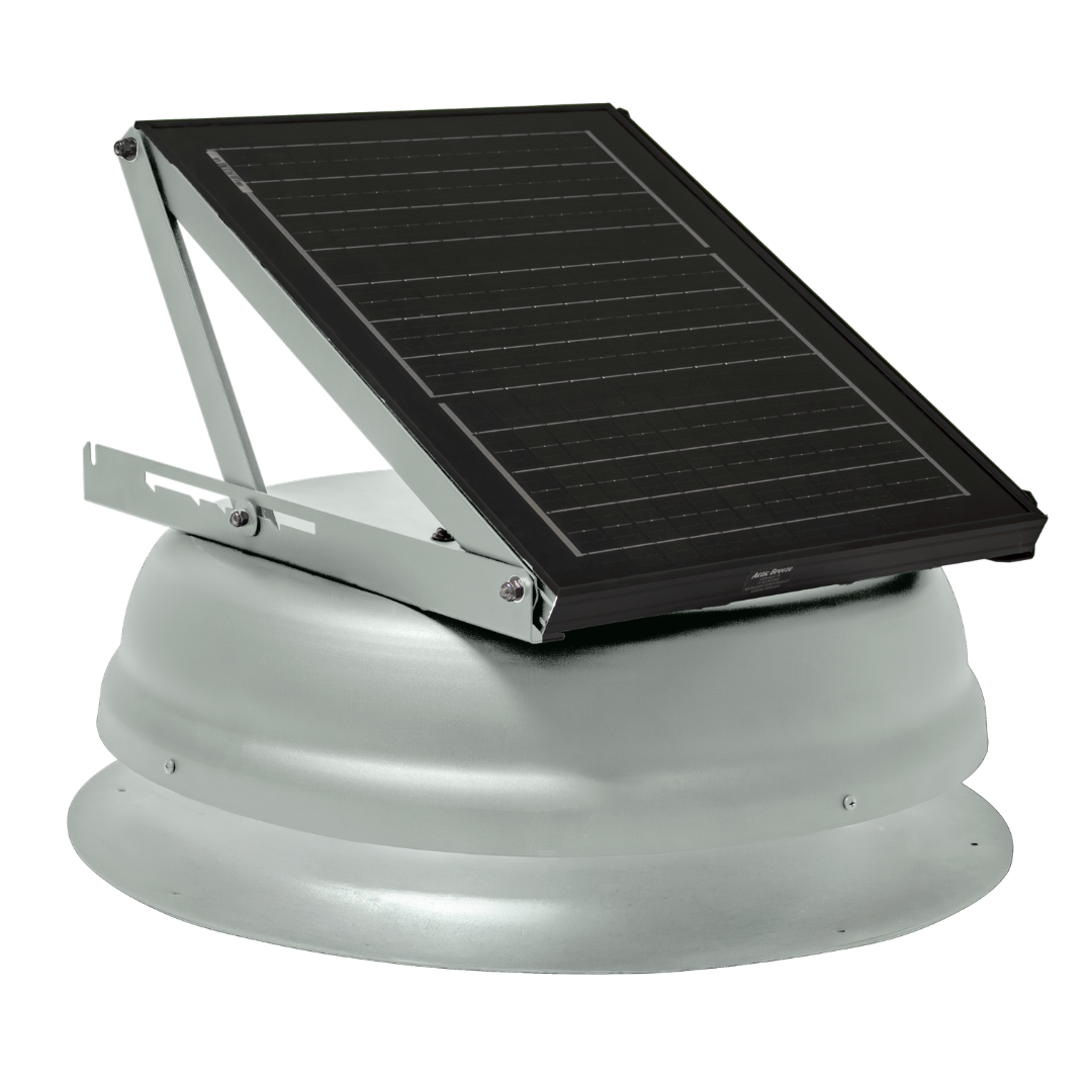 Attic Breeze AeroBreeze PRO 25W Self-Flashing solar attic fan, Mill Finish