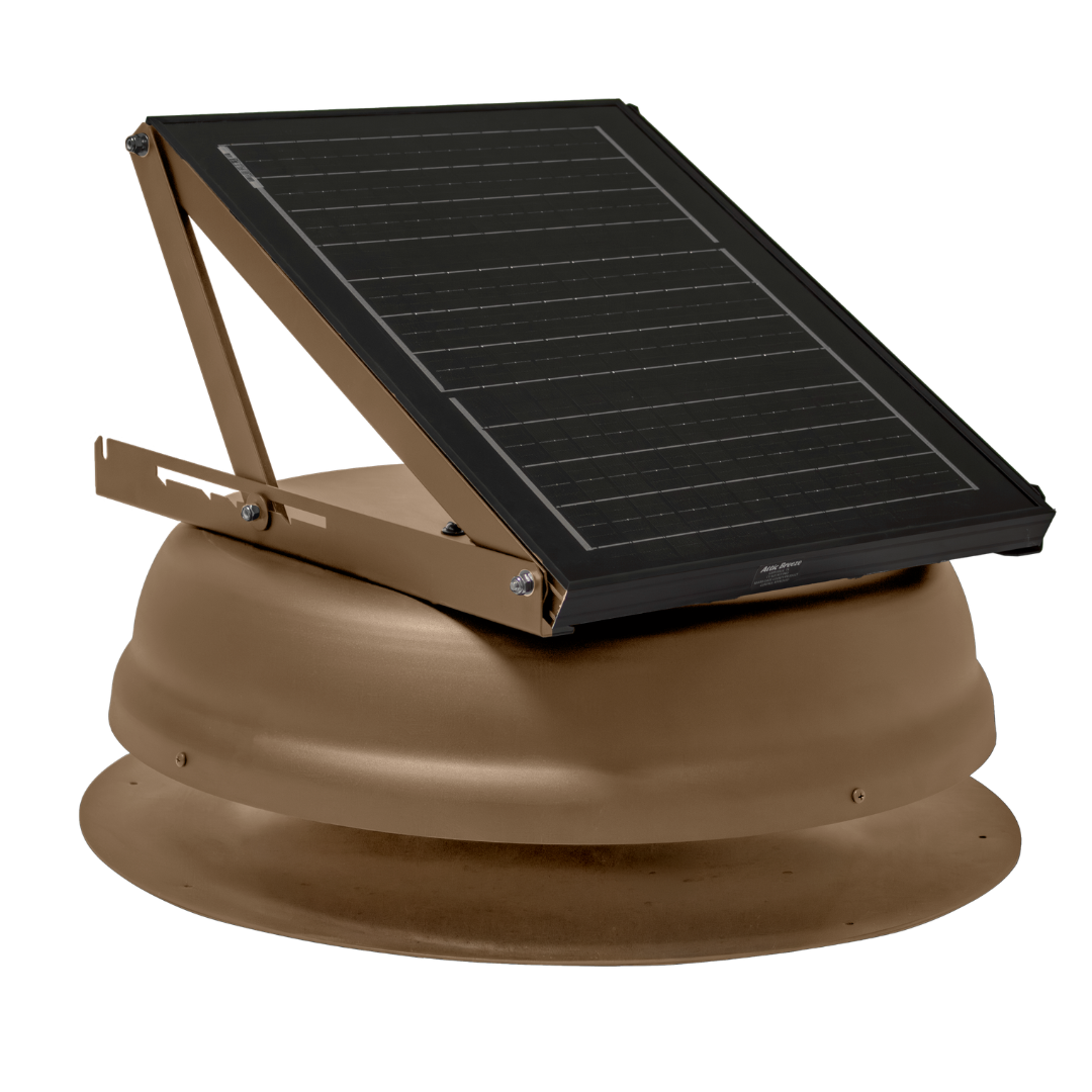 Attic Breeze AeroBreeze PRO 25W Self-Flashing solar attic fan, Shakewood