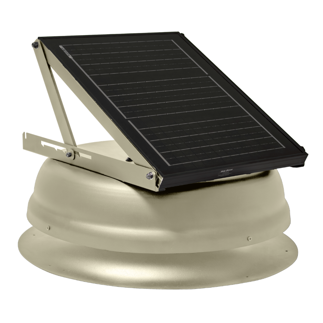 Attic Breeze AeroBreeze PRO 25W Self-Flashing solar attic fan, Sandstone