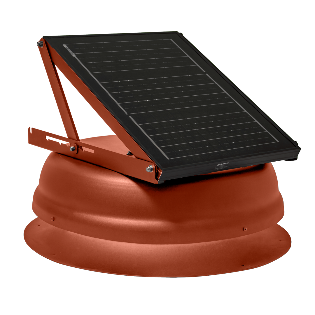 Attic Breeze AeroBreeze PRO 25W Self-Flashing solar attic fan, Terra Cotta
