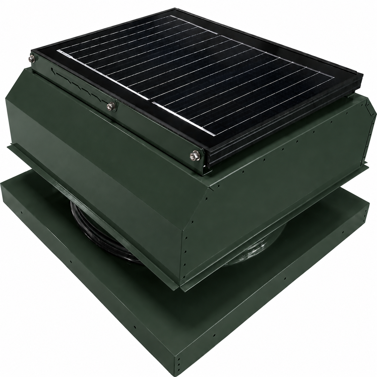 Attic Breeze UltraBreeze PRO 25W Curb Mount solar attic fan, Classic Green