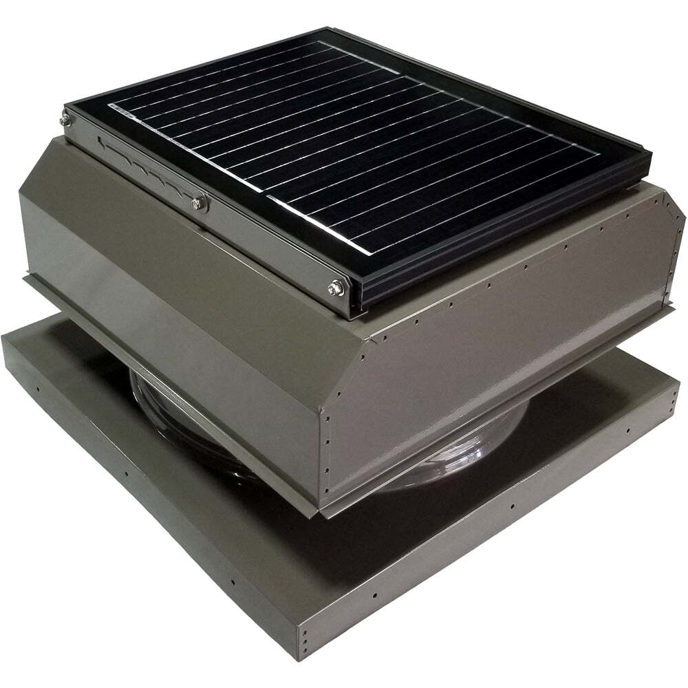 Attic Breeze UltraBreeze PRO 25W Curb Mount solar attic fan, Weathered Gray
