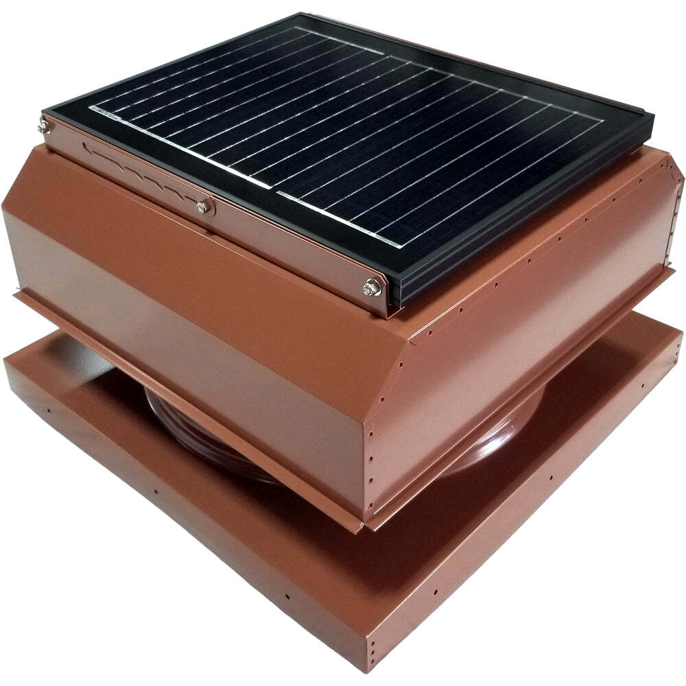 Attic Breeze UltraBreeze PRO 25W Curb Mount solar attic fan, Hickory