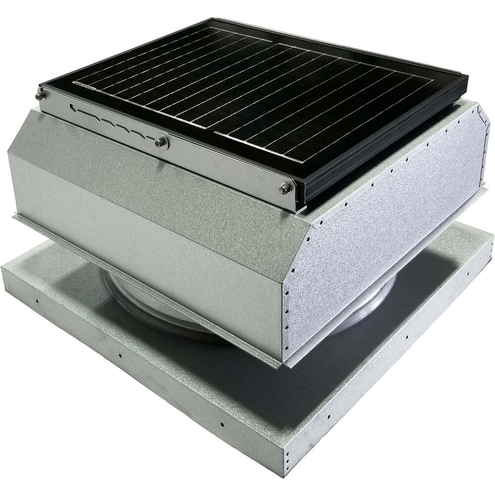 Attic Breeze UltraBreeze PRO 25W Curb Mount solar attic fan, Mill Finish