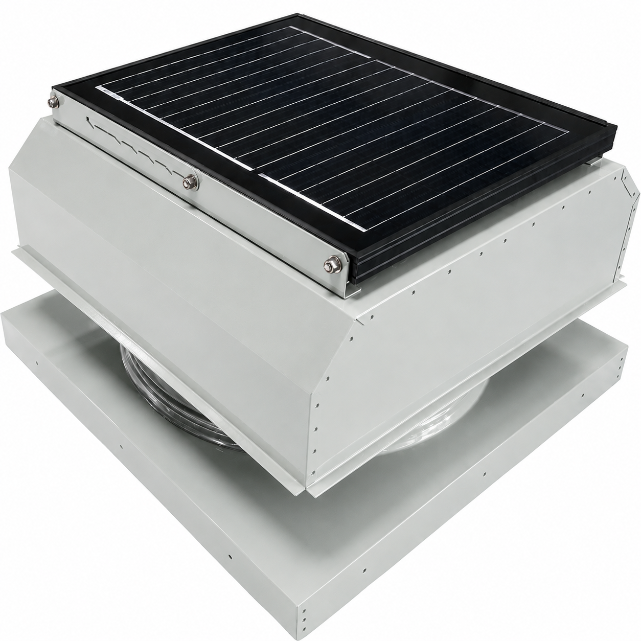 Attic Breeze UltraBreeze PRO 25W Curb Mount solar attic fan, Anodized Silver