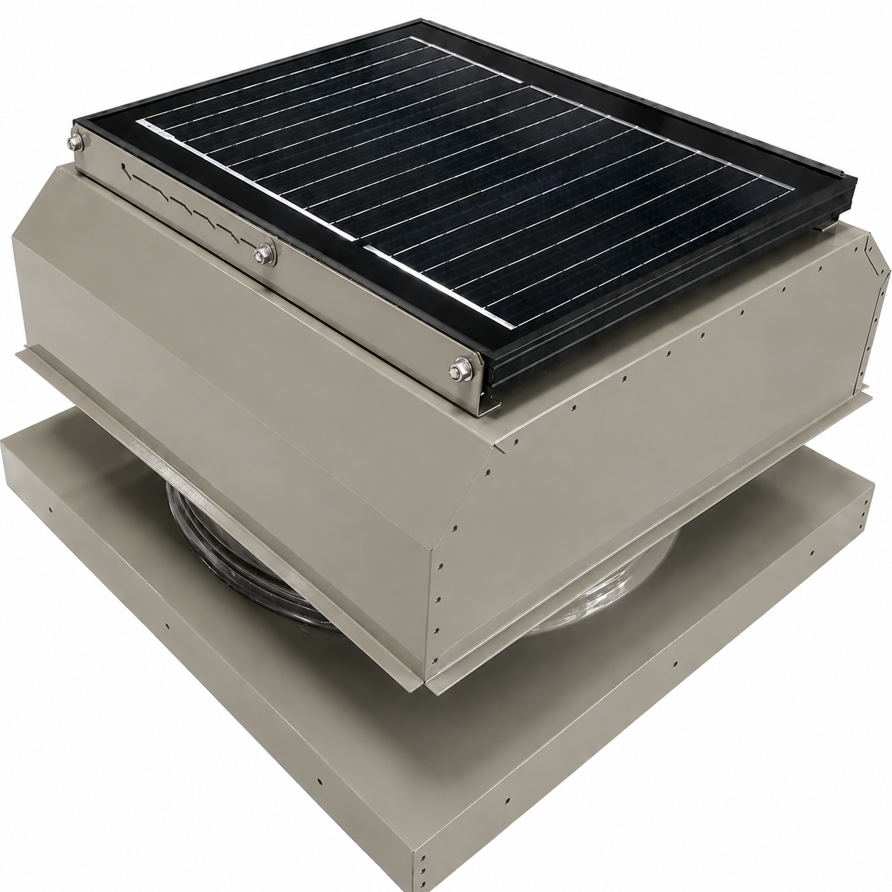 Attic Breeze UltraBreeze PRO 25W Curb Mount solar attic fan, Sandstone