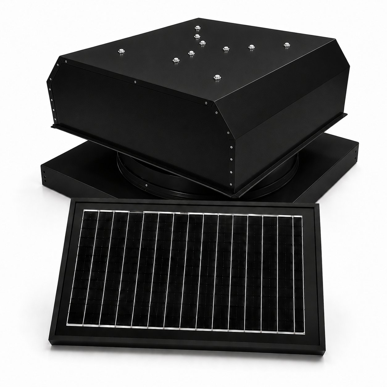 Attic Breeze UltraBreeze PRO 25W Curb Mount solar attic fan, Jet Black