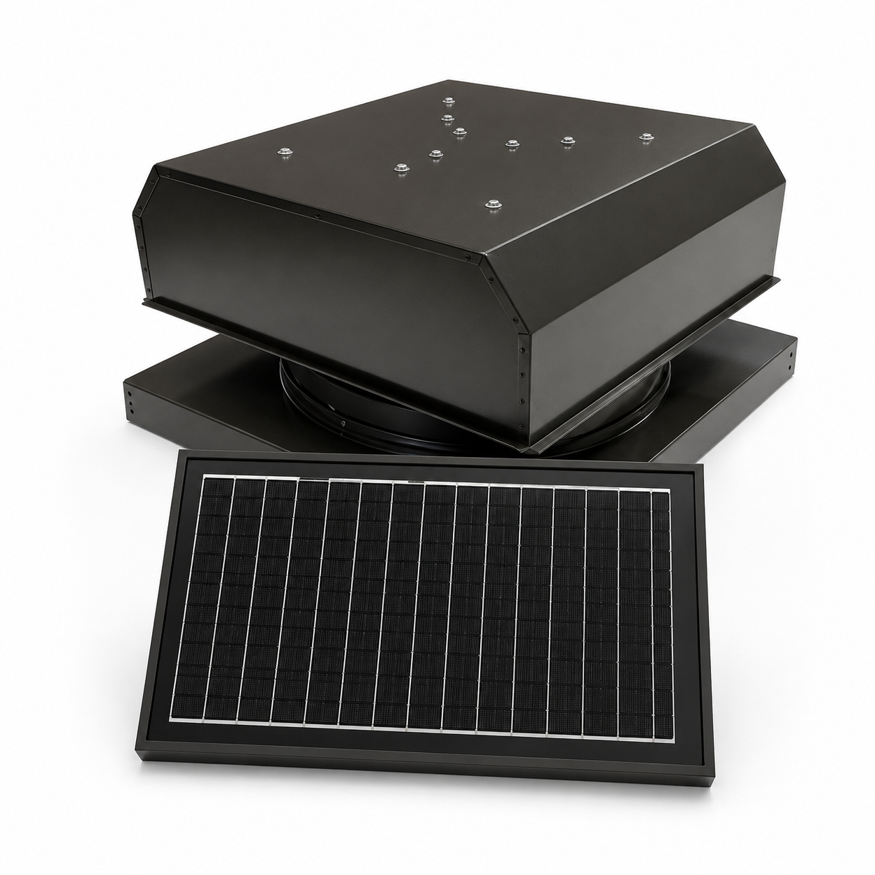 Attic Breeze UltraBreeze PRO 25W Curb Mount solar attic fan, Bronze Brown
