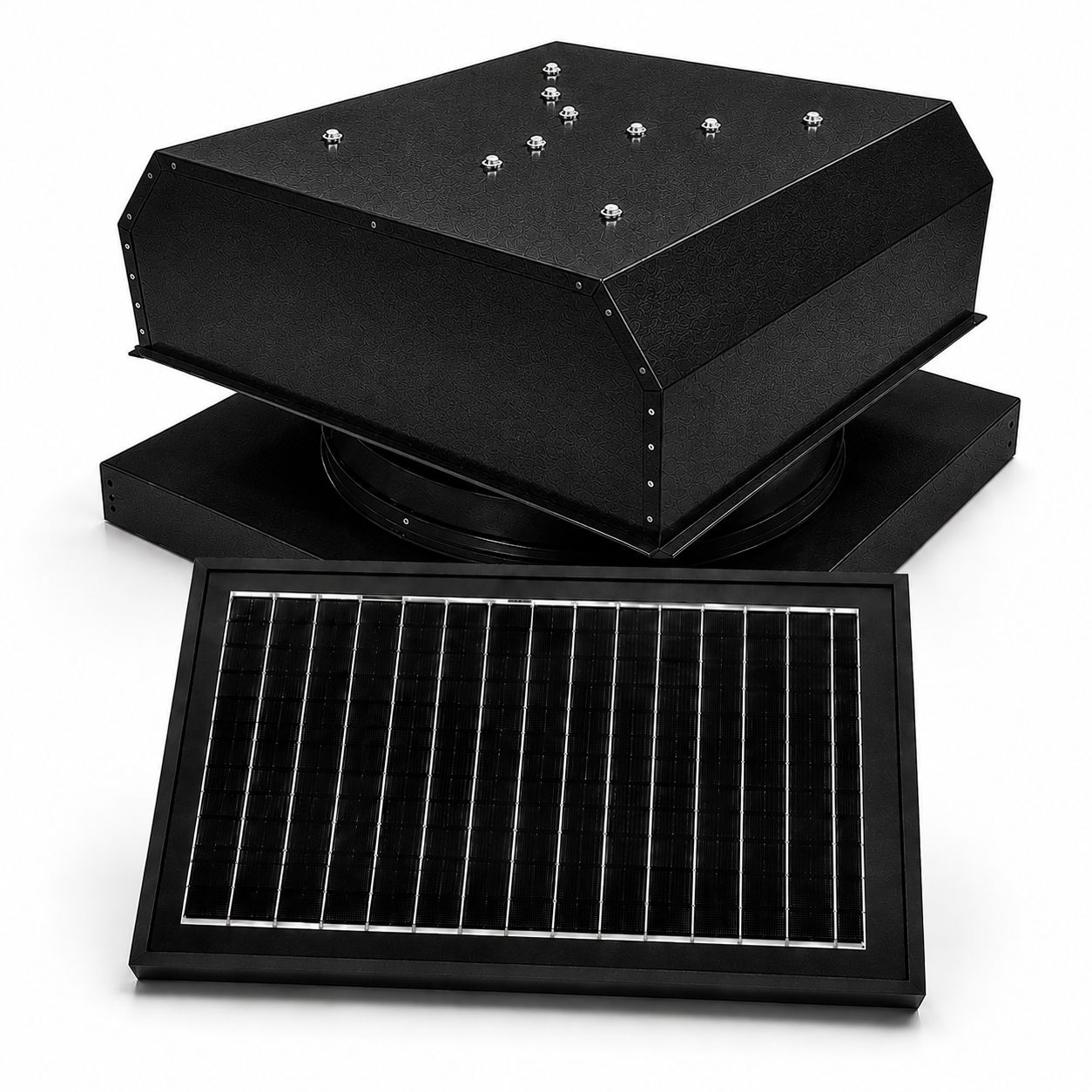 Attic Breeze UltraBreeze PRO 25W Curb Mount solar attic fan, Textured Black