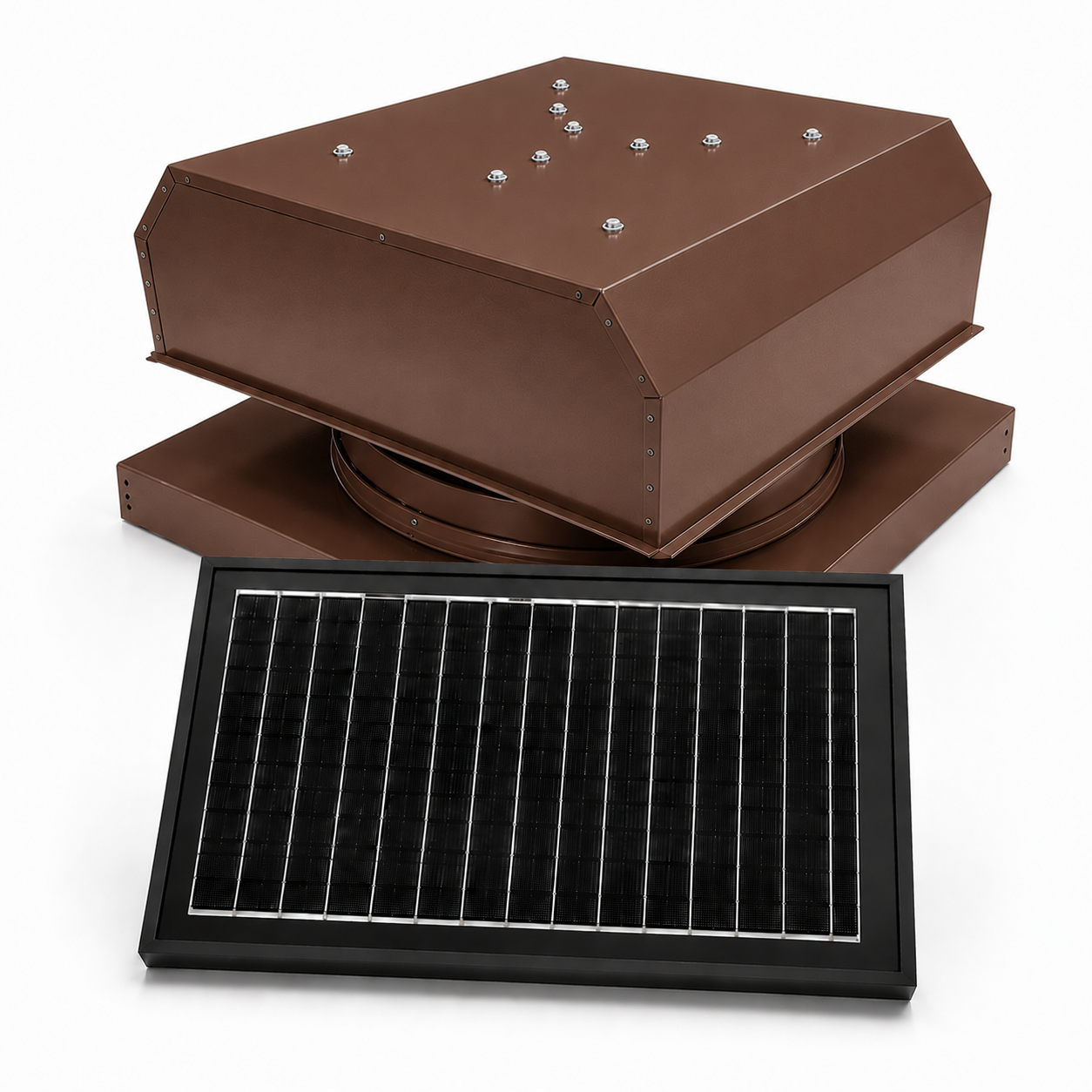 Attic Breeze UltraBreeze PRO 25W Curb Mount solar attic fan, Hickory