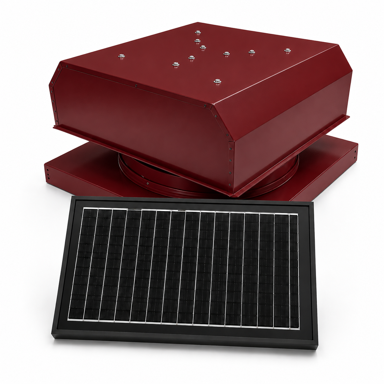 Attic Breeze UltraBreeze PRO 25W Curb Mount solar attic fan, Brick Red