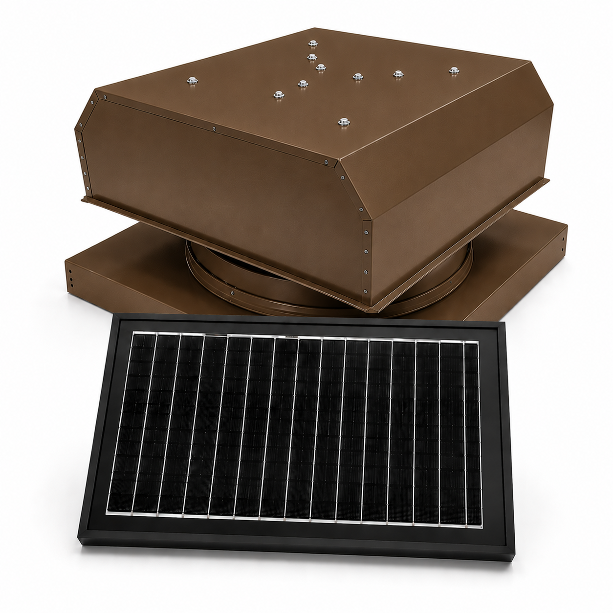 Attic Breeze UltraBreeze PRO 25W Curb Mount solar attic fan, Shakewood