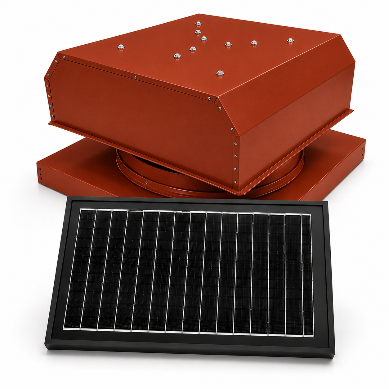 Attic Breeze UltraBreeze PRO 25W Curb Mount solar attic fan, Terra Cotta