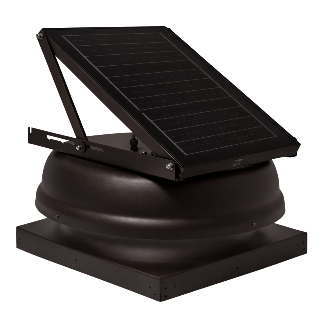 Attic Breeze AeroBreeze PRO 25W Curb Mount solar attic fan, Bronze Brown