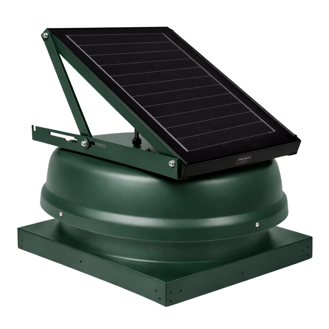 Attic Breeze AeroBreeze PRO 25W Curb Mount solar attic fan, Classic Green