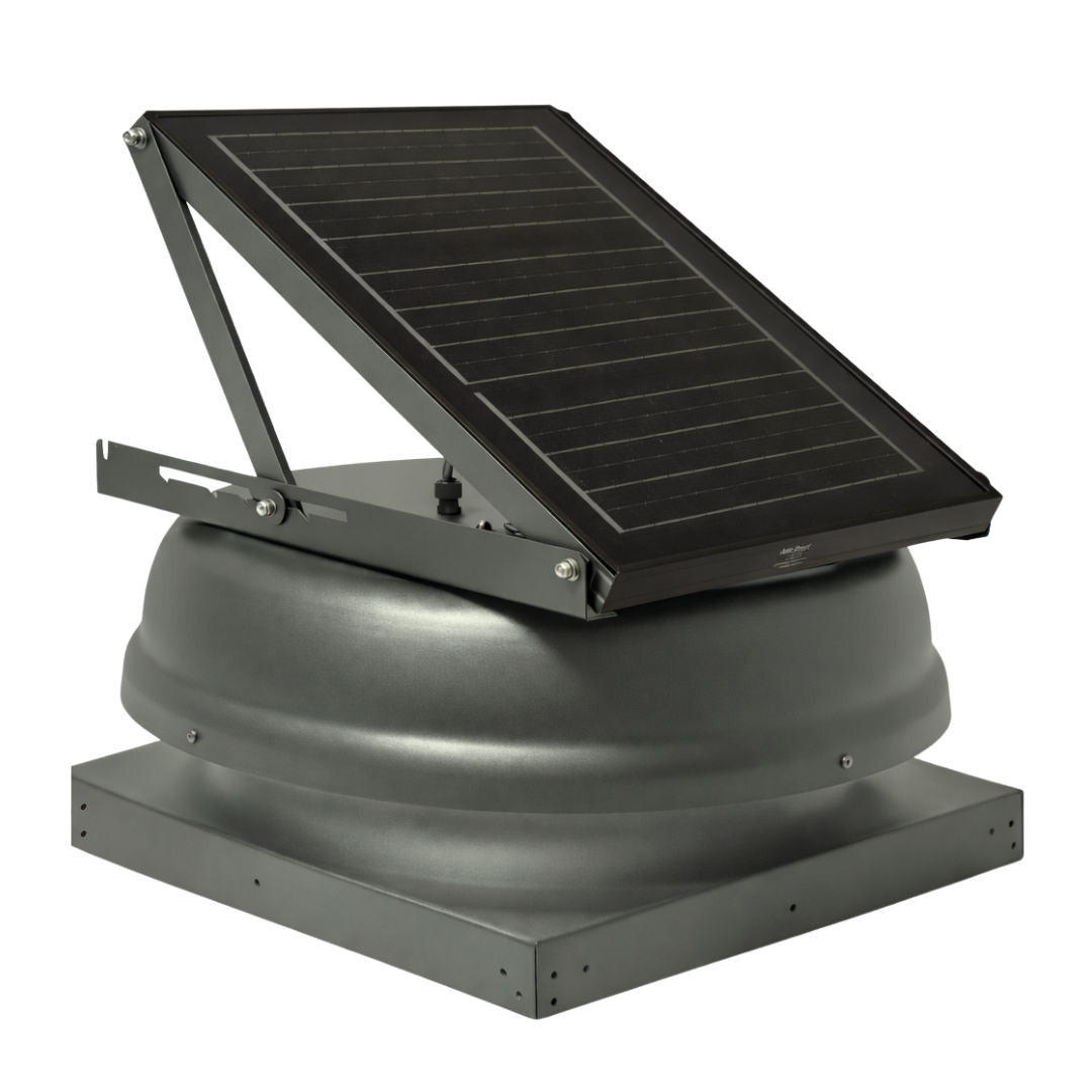 Attic Breeze AeroBreeze PRO 25W Curb Mount solar attic fan, Weathered Gray