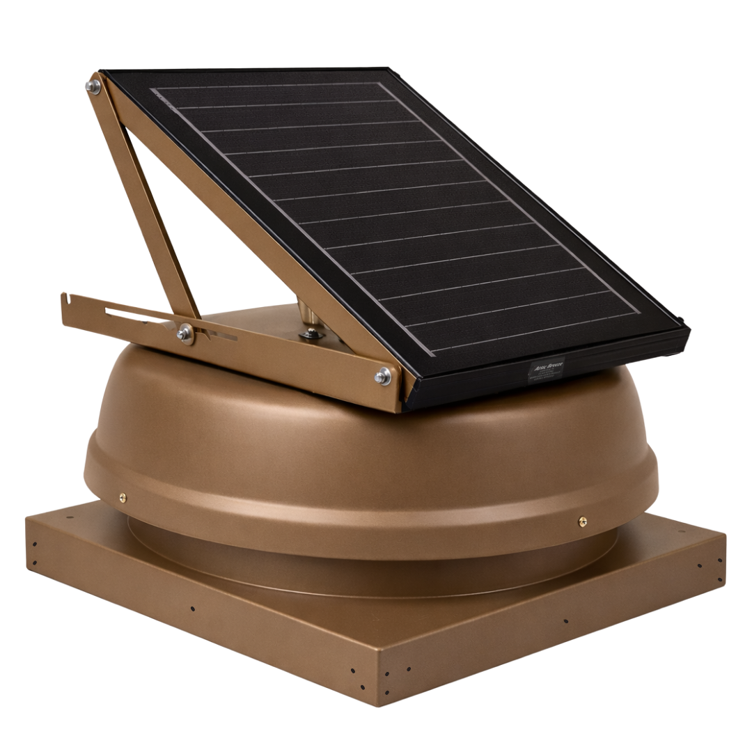 Attic Breeze AeroBreeze PRO 25W Curb Mount solar attic fan, Shakewood