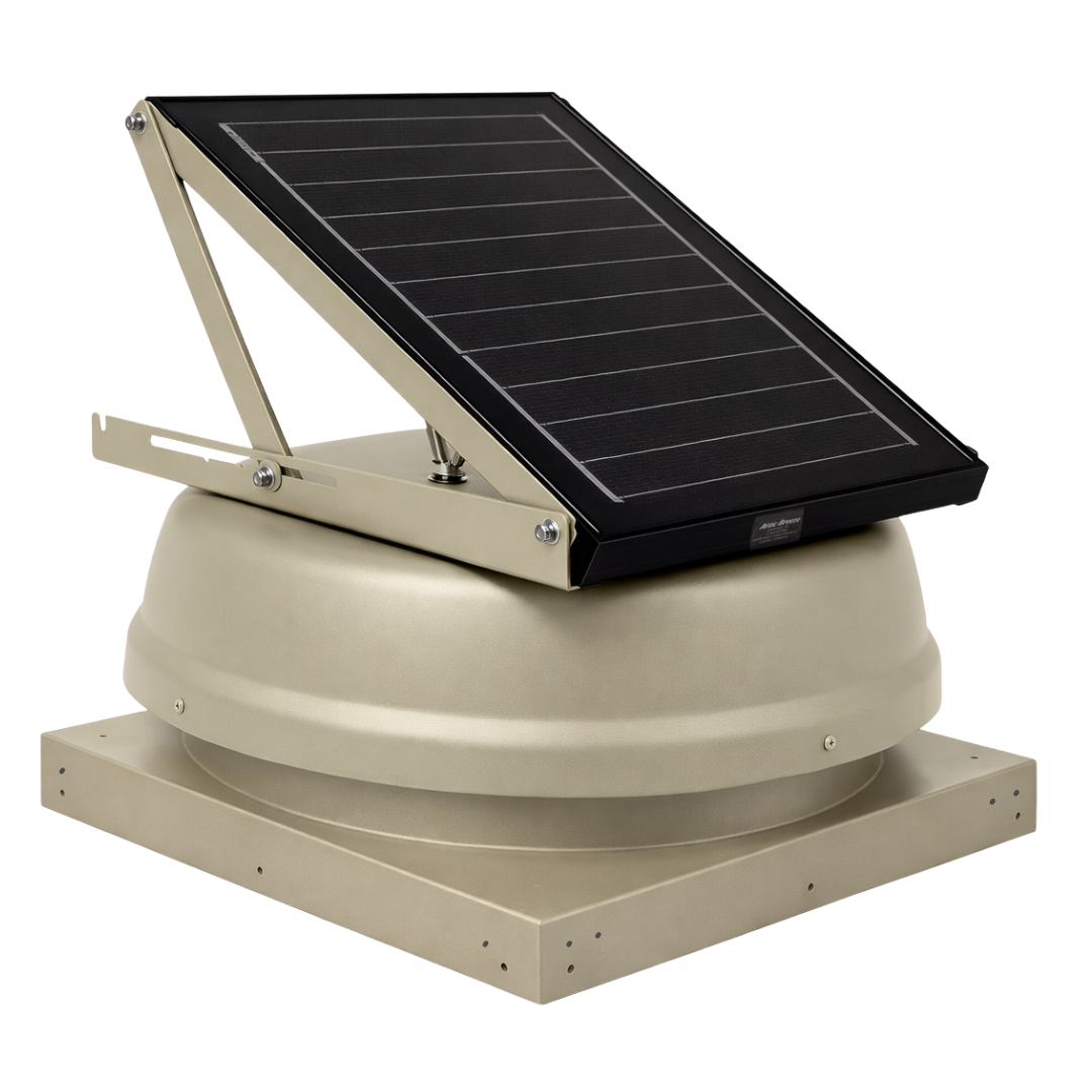 Attic Breeze AeroBreeze PRO 25W Curb Mount solar attic fan, Sandstone