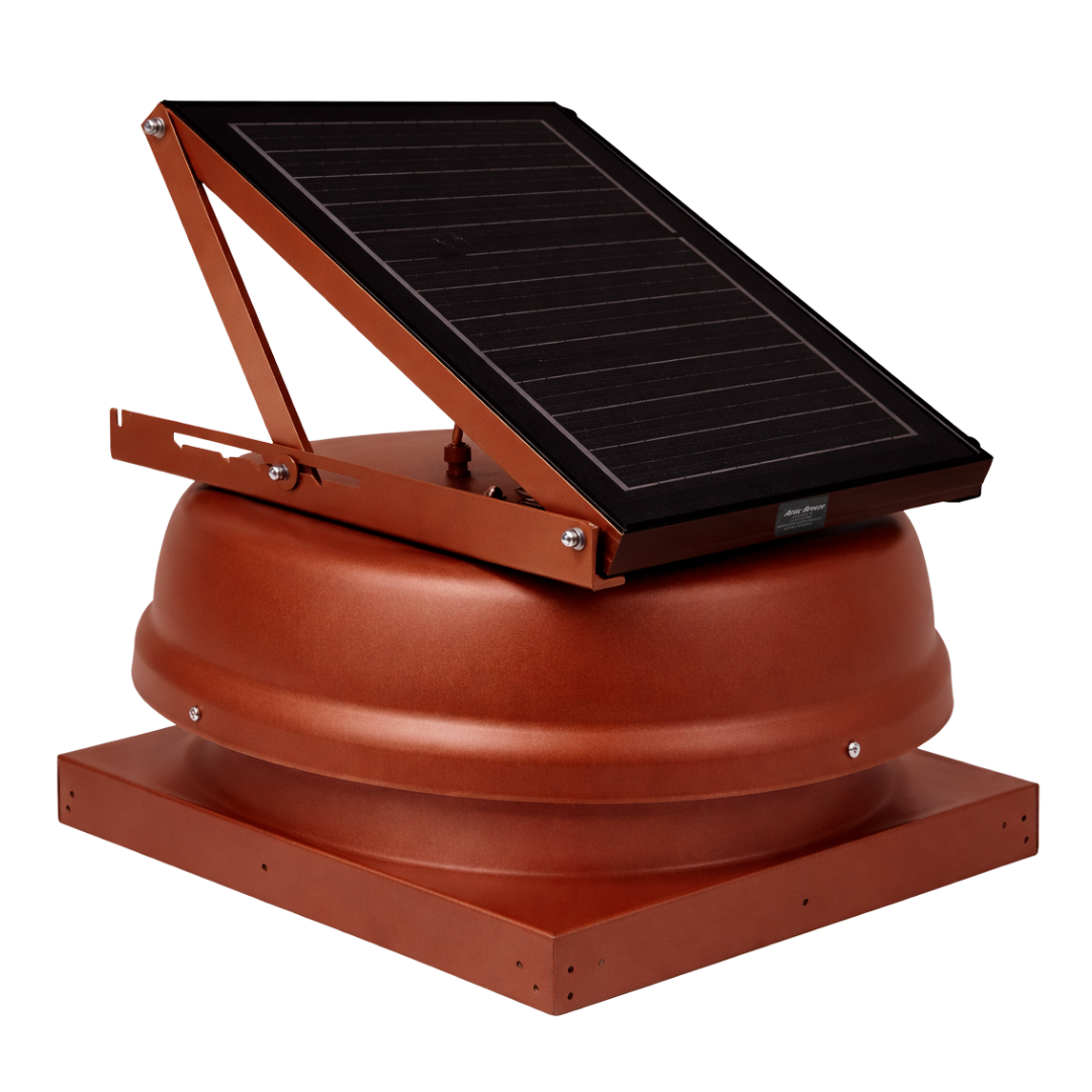 Attic Breeze AeroBreeze PRO 25W Curb Mount solar attic fan, Terra Cotta