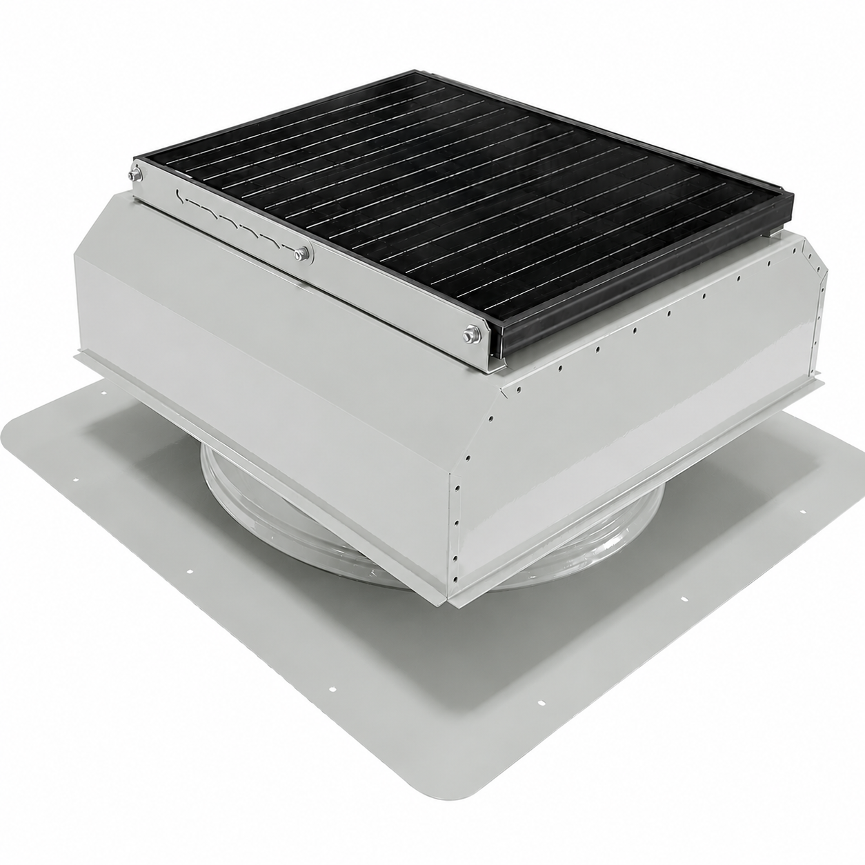 Attic Breeze UltraBreeze HP 35W Self-Flashing solar attic fan, Anodized Silver