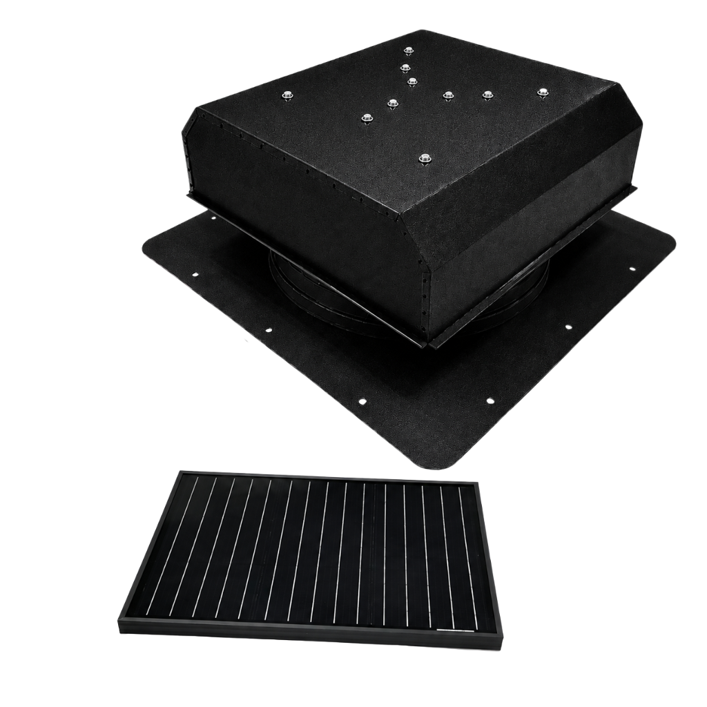 Attic Breeze UltraBreeze HP 35W Self-Flashing solar attic fan, Textured Black