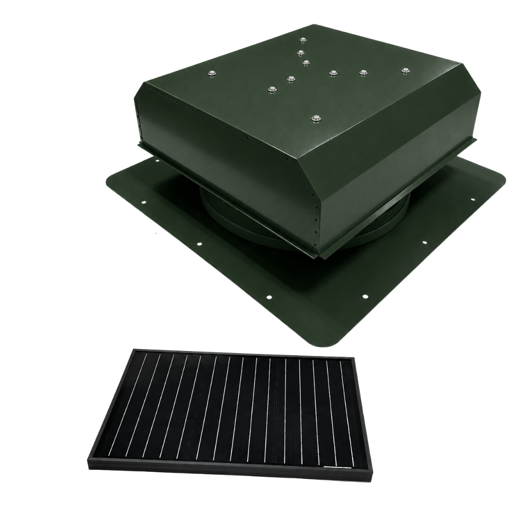 Attic Breeze UltraBreeze HP 35W Self-Flashing solar attic fan, Classic Green