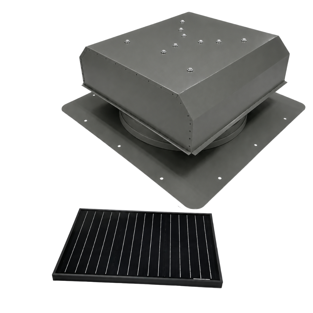 Attic Breeze UltraBreeze HP 35W Self-Flashing solar attic fan, Weathered Gray