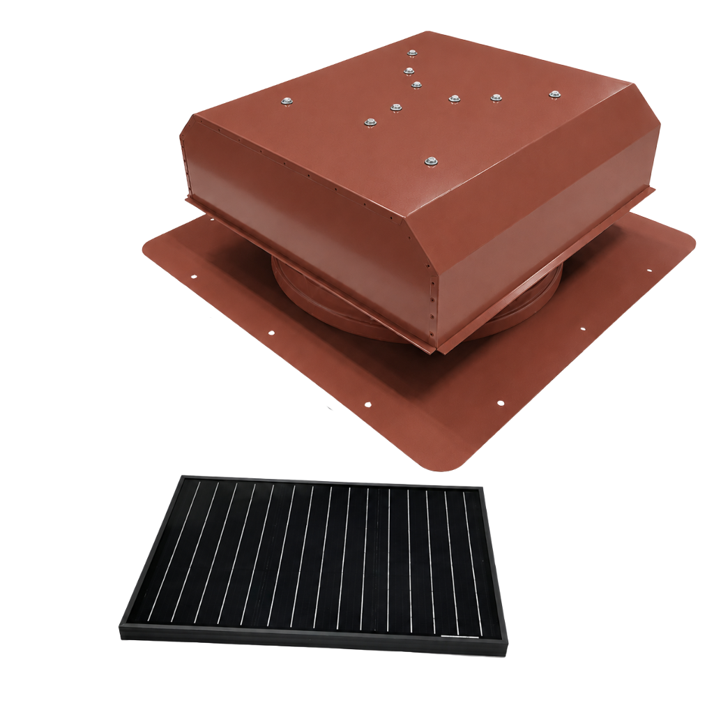 Attic Breeze UltraBreeze HP 35W Self-Flashing solar attic fan, Hickory