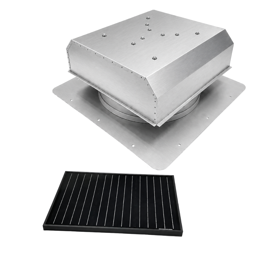 Attic Breeze UltraBreeze HP 35W Self-Flashing solar attic fan, Mill Finish
