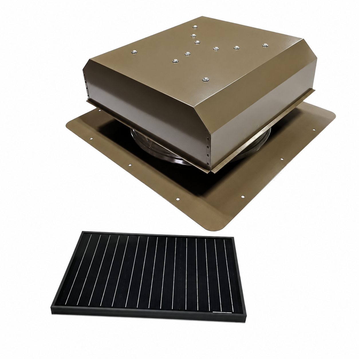Attic Breeze UltraBreeze HP 35W Self-Flashing solar attic fan, Shakewood