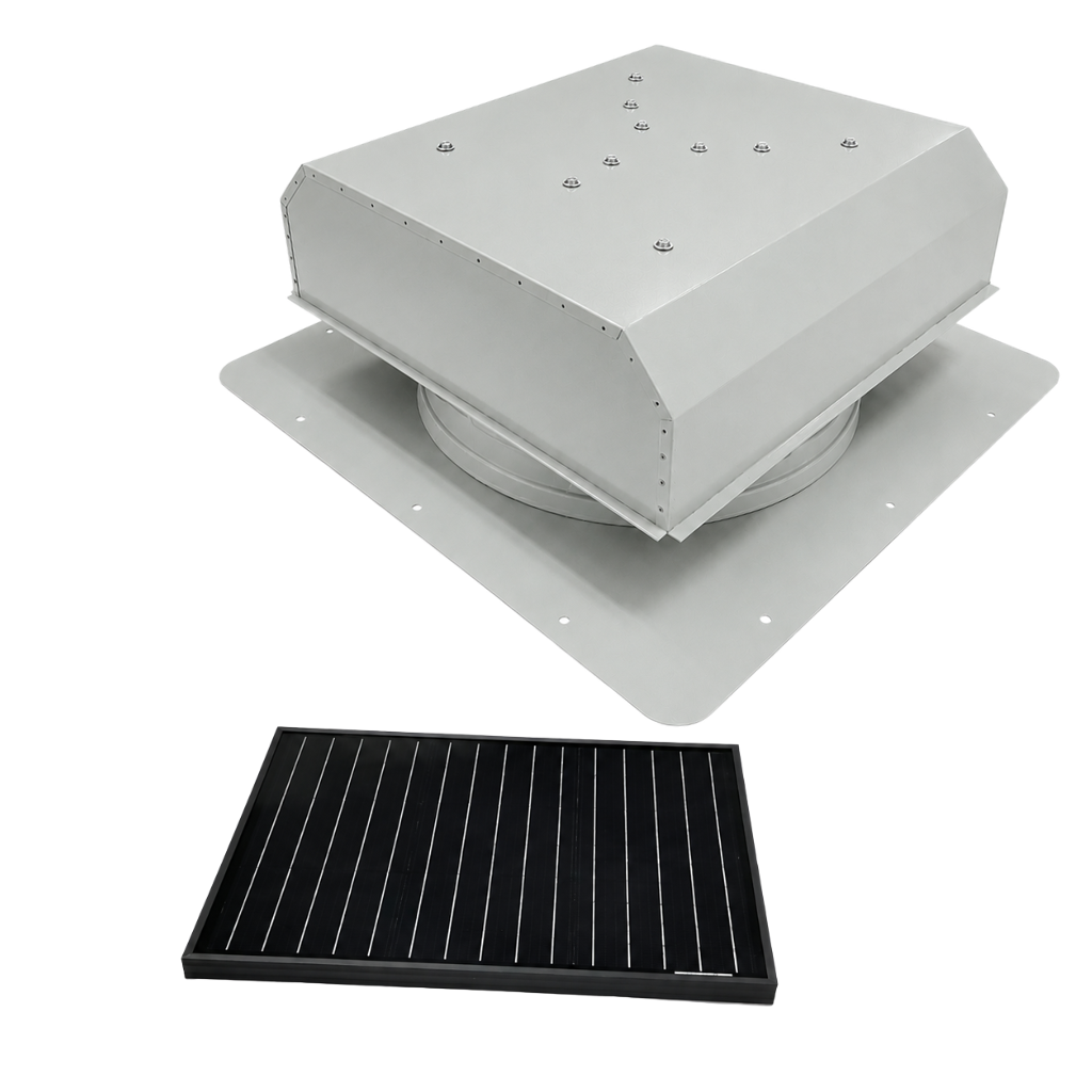 Attic Breeze UltraBreeze HP 35W Self-Flashing solar attic fan, Anodized Silver