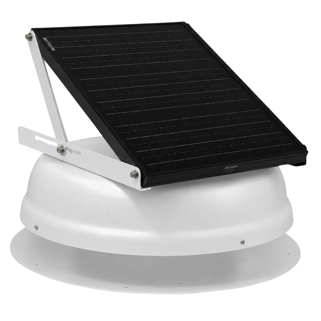 Attic Breeze AeroBreeze HP 35W Self-Flashing solar attic fan, Polar White