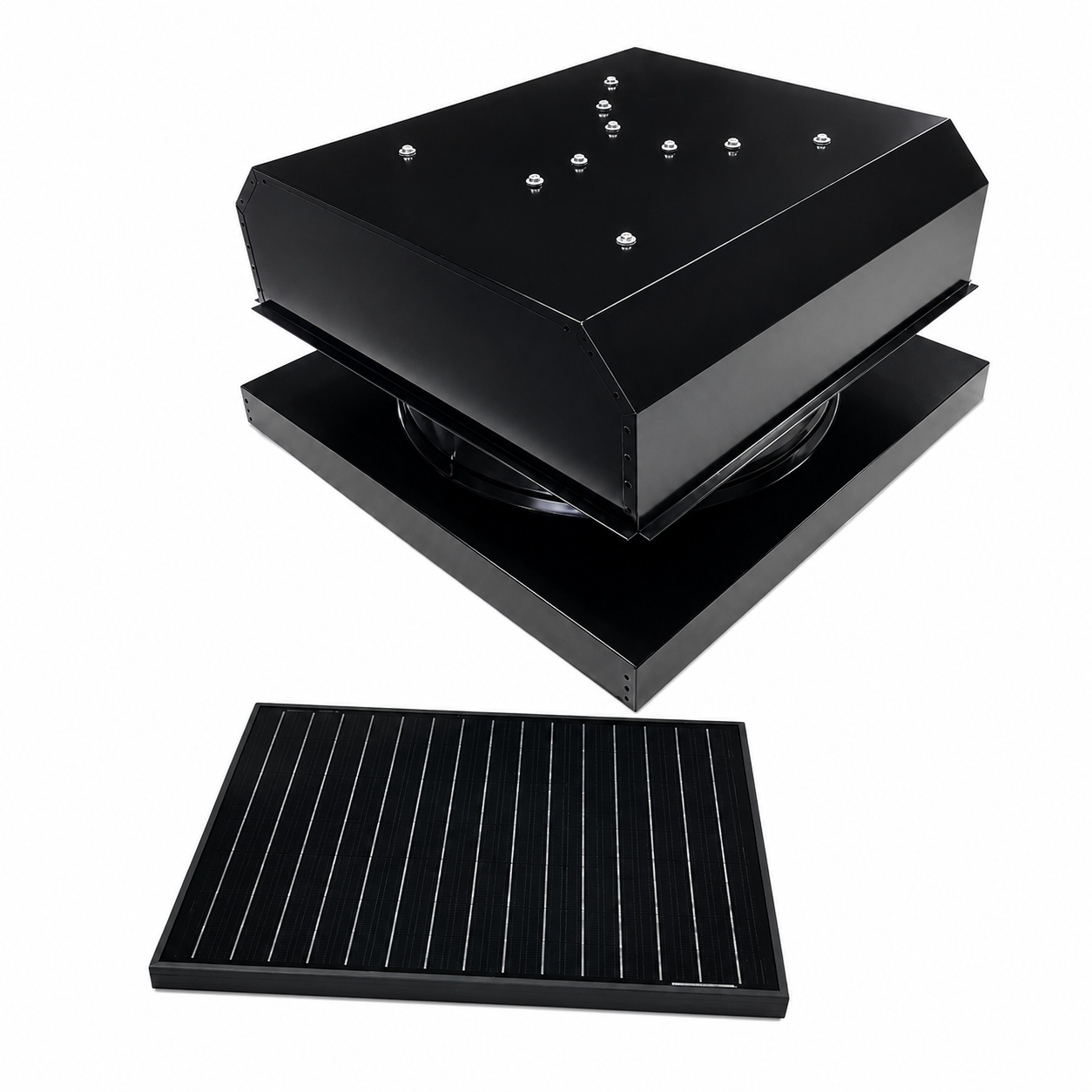 Attic Breeze UltraBreeze HP 35W Curb Mount solar attic fan, Jet Black